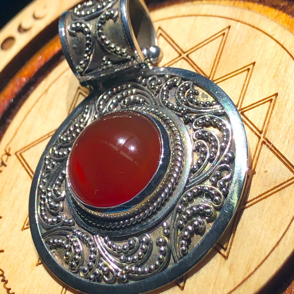 Sterling Silver Carnelian Pendant 925